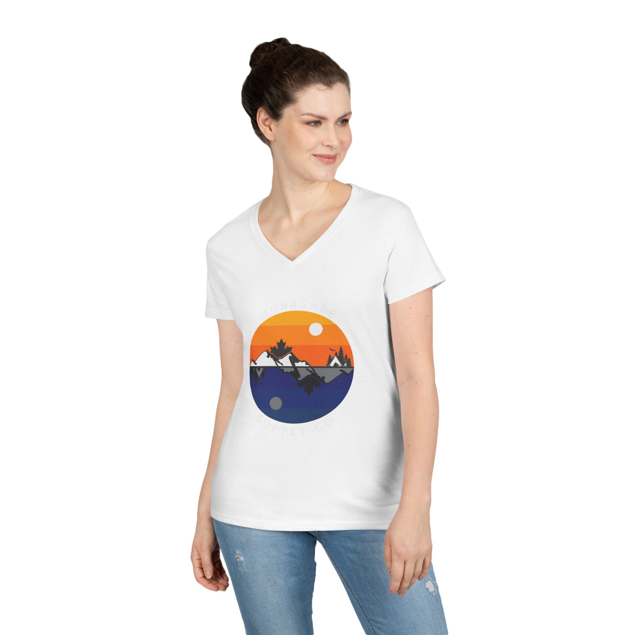 Women's Ying Yang V-Neck T-shirt