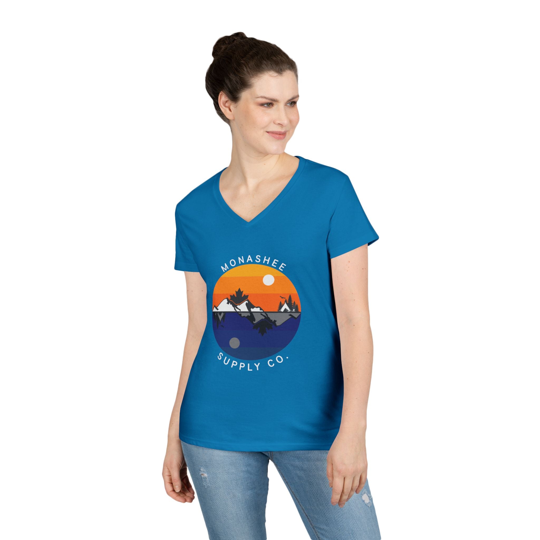 Women's Ying Yang V-Neck T-shirt