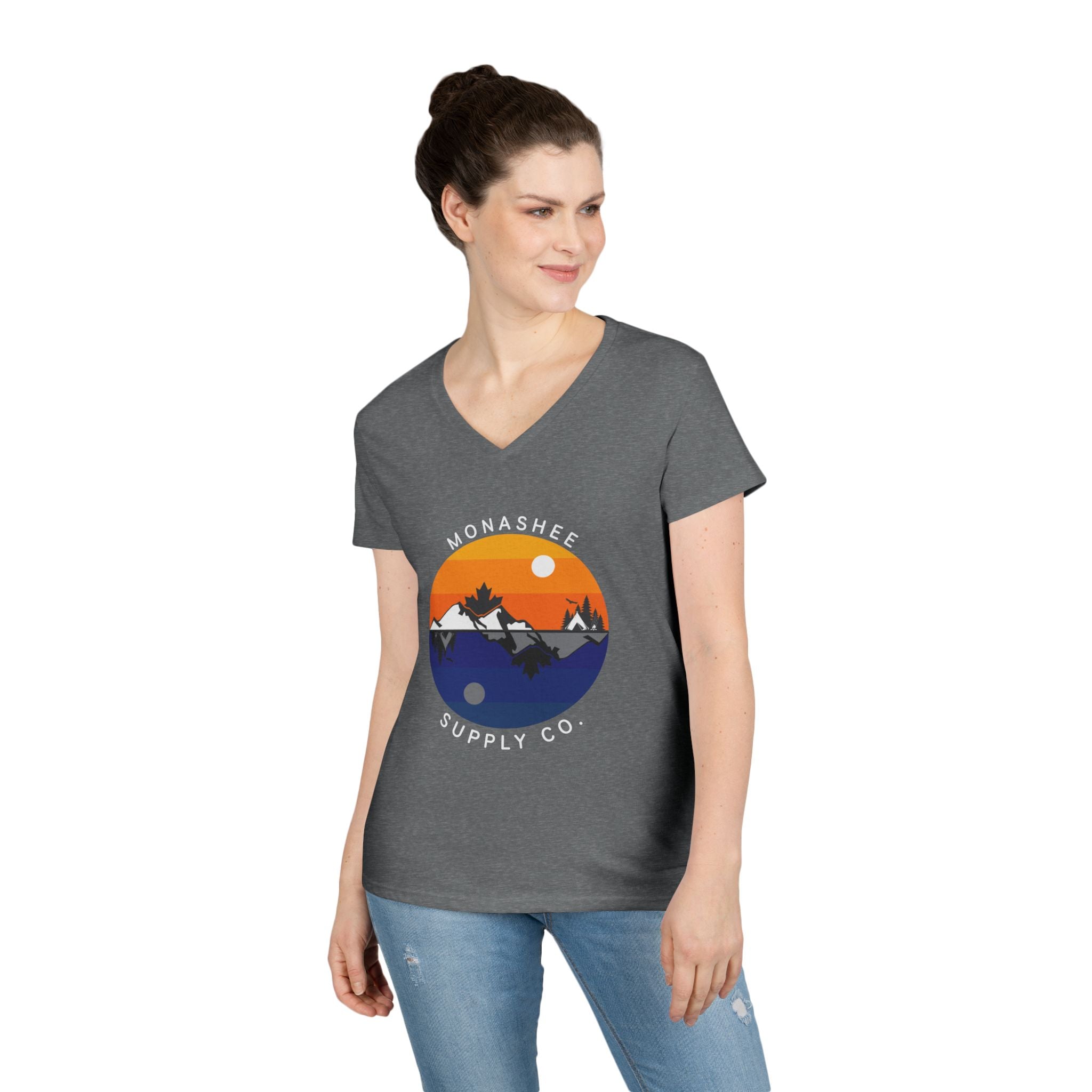 Women's Ying Yang V-Neck T-shirt
